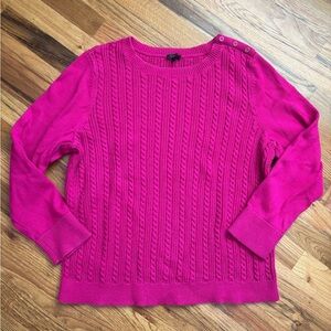 Talbots Fuchsia Cable Knit Sweater
